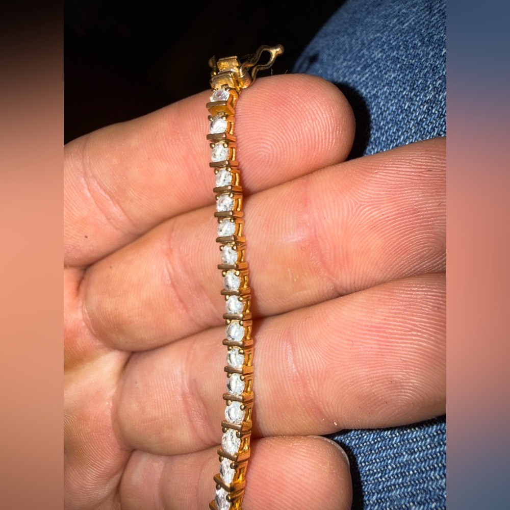 Gold Tone Tennis Bracelet